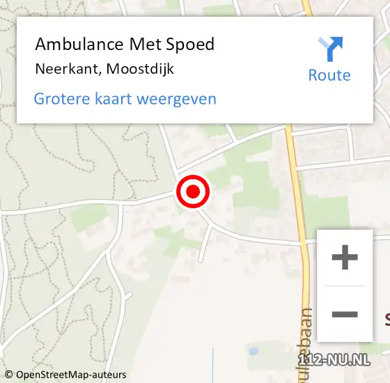 Locatie op kaart van de 112 melding: Ambulance Met Spoed Naar Neerkant, Moostdijk op 31 mei 2017 08:21