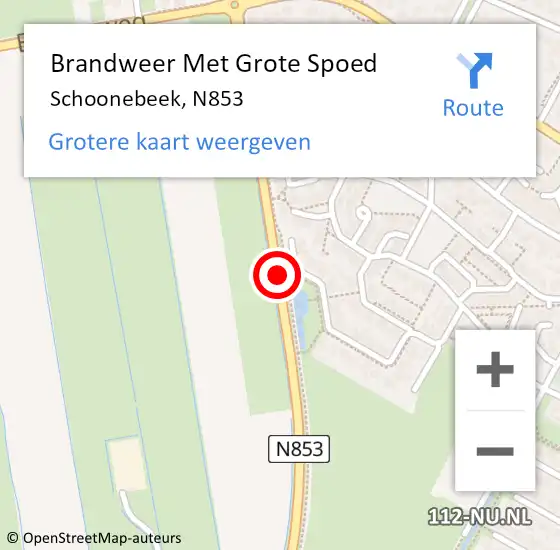 Locatie op kaart van de 112 melding: Brandweer Met Grote Spoed Naar Schoonebeek, N853 op 31 mei 2017 08:23