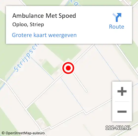 Locatie op kaart van de 112 melding: Ambulance Met Spoed Naar Oploo, Striep op 31 mei 2017 08:36