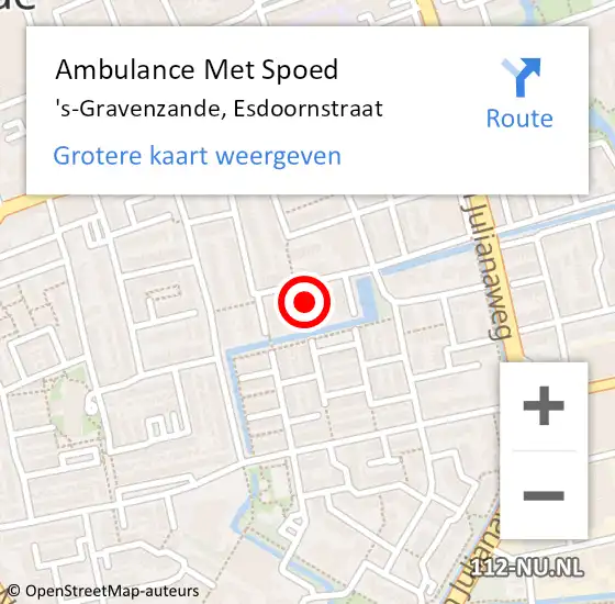 Locatie op kaart van de 112 melding: Ambulance Met Spoed Naar 's-Gravenzande, Esdoornstraat op 31 mei 2017 08:38