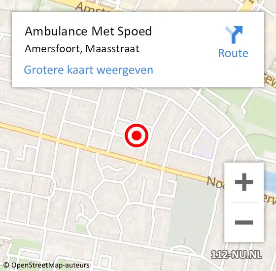 Locatie op kaart van de 112 melding: Ambulance Met Spoed Naar Amersfoort, Maasstraat op 31 mei 2017 08:48