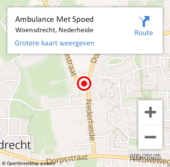 Locatie op kaart van de 112 melding: Ambulance Met Spoed Naar Woensdrecht, Nederheide op 31 mei 2017 08:52