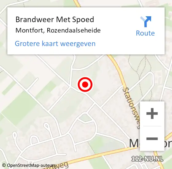 Locatie op kaart van de 112 melding: Brandweer Met Spoed Naar Montfort, Rozendaalseheide op 31 mei 2017 09:25