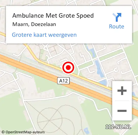 Locatie op kaart van de 112 melding: Ambulance Met Grote Spoed Naar Maarn, Doezelaan op 31 mei 2017 09:25