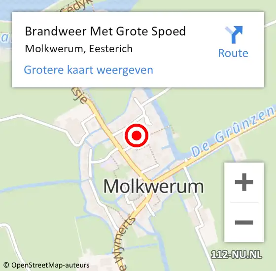 Locatie op kaart van de 112 melding: Brandweer Met Grote Spoed Naar Molkwerum, Eesterich op 31 mei 2017 09:55