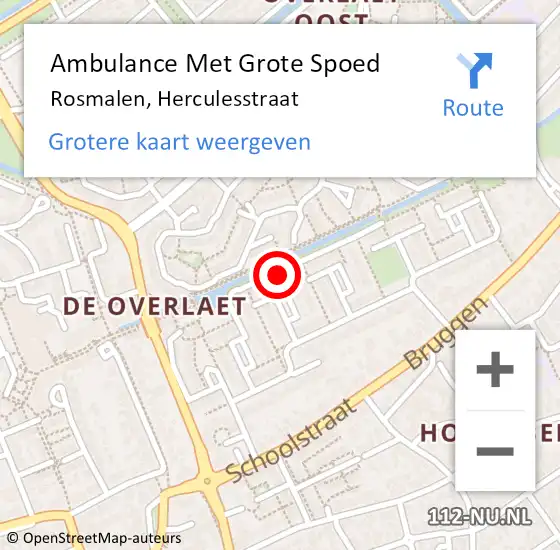 Locatie op kaart van de 112 melding: Ambulance Met Grote Spoed Naar Rosmalen, Herculesstraat op 31 mei 2017 11:54