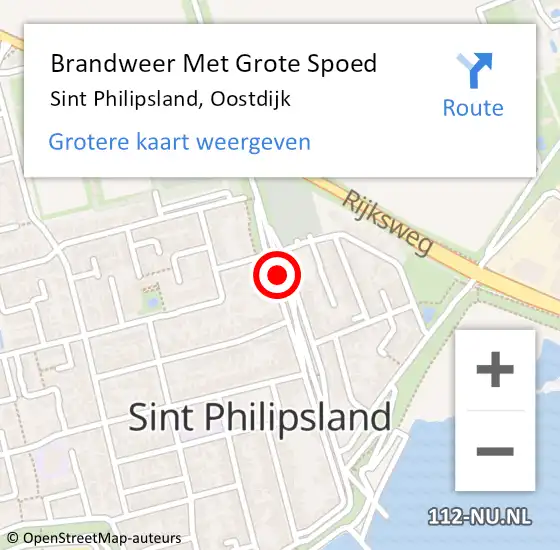 Locatie op kaart van de 112 melding: Brandweer Met Grote Spoed Naar Sint Philipsland, Oostdijk op 31 mei 2017 12:28