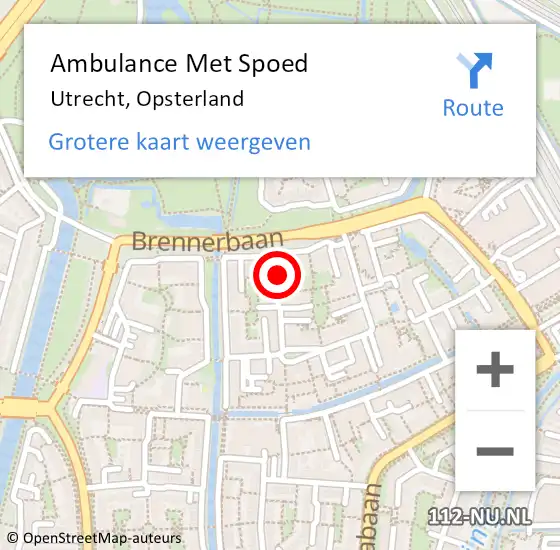 Locatie op kaart van de 112 melding: Ambulance Met Spoed Naar Utrecht, Opsterland op 31 mei 2017 12:42