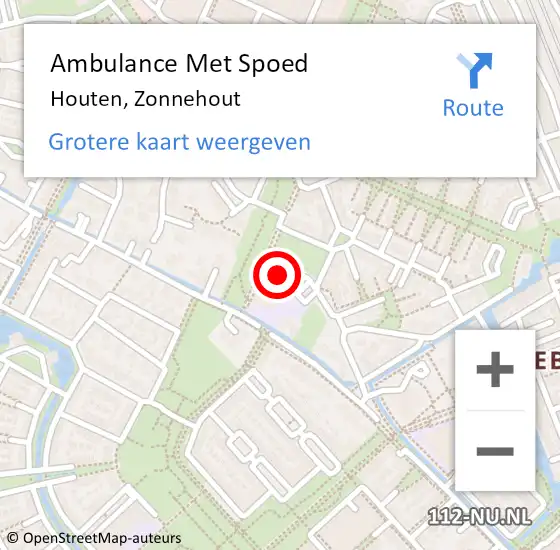 Locatie op kaart van de 112 melding: Ambulance Met Spoed Naar Houten, Zonnehout op 31 mei 2017 14:13