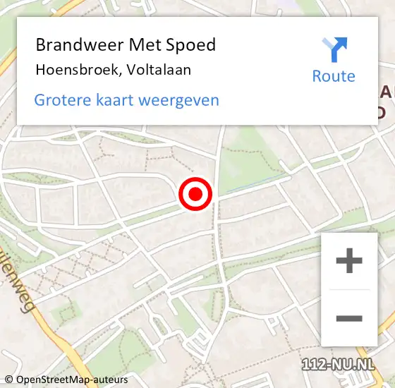 Locatie op kaart van de 112 melding: Brandweer Met Spoed Naar Hoensbroek, Voltalaan op 31 mei 2017 15:02