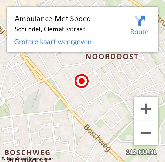 Locatie op kaart van de 112 melding: Ambulance Met Spoed Naar Schijndel, Clematisstraat op 31 mei 2017 15:20