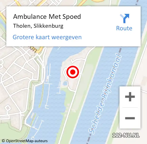 Locatie op kaart van de 112 melding: Ambulance Met Spoed Naar Tholen, Slikkenburg op 31 mei 2017 16:57
