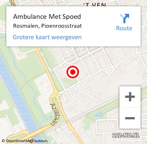 Locatie op kaart van de 112 melding: Ambulance Met Spoed Naar Rosmalen, Pioenroosstraat op 31 mei 2017 16:59