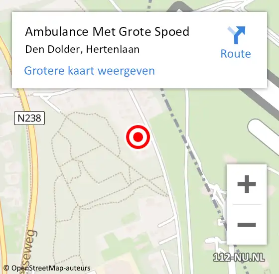 Locatie op kaart van de 112 melding: Ambulance Met Grote Spoed Naar Den Dolder, Hertenlaan op 31 mei 2017 17:01