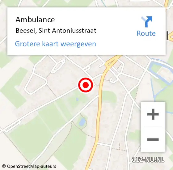 Locatie op kaart van de 112 melding: Ambulance Beesel, Sint Antoniusstraat op 31 mei 2017 17:03