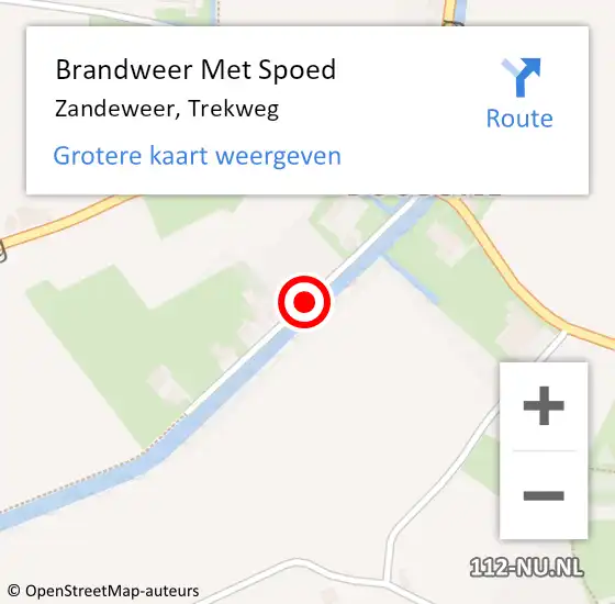 Locatie op kaart van de 112 melding: Brandweer Met Spoed Naar Zandeweer, Trekweg op 31 mei 2017 17:35