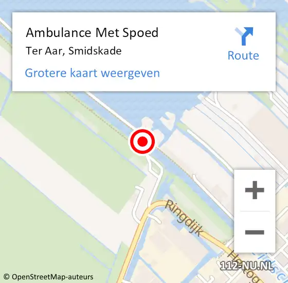 Locatie op kaart van de 112 melding: Ambulance Met Spoed Naar Ter Aar, Smidskade op 31 mei 2017 17:56