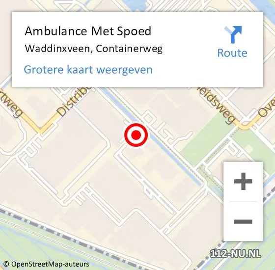 Locatie op kaart van de 112 melding: Ambulance Met Spoed Naar Waddinxveen, Containerweg op 31 mei 2017 18:39