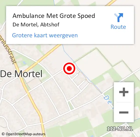 Locatie op kaart van de 112 melding: Ambulance Met Grote Spoed Naar De Mortel, Abtshof op 31 mei 2017 19:08