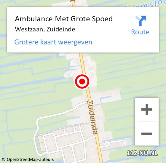 Locatie op kaart van de 112 melding: Ambulance Met Grote Spoed Naar Westzaan, Zuideinde op 31 mei 2017 19:14