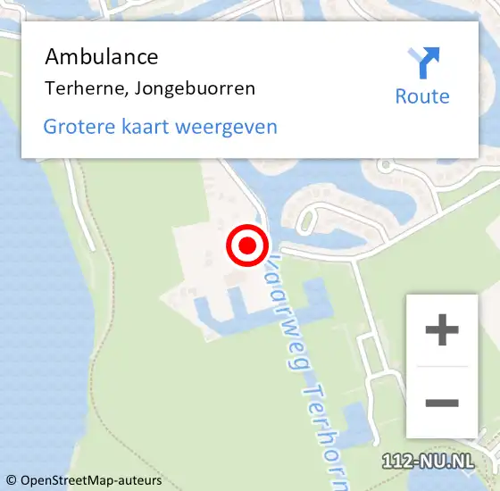 Locatie op kaart van de 112 melding: Ambulance Terherne, Jongebuorren op 31 mei 2017 19:38