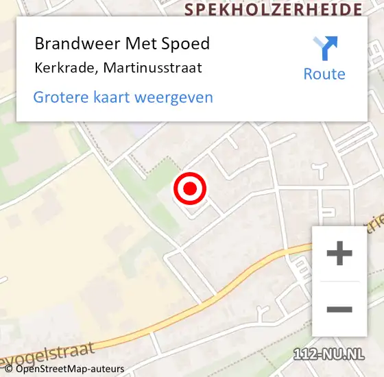 Locatie op kaart van de 112 melding: Brandweer Met Spoed Naar Kerkrade, Martinusstraat op 31 mei 2017 20:08