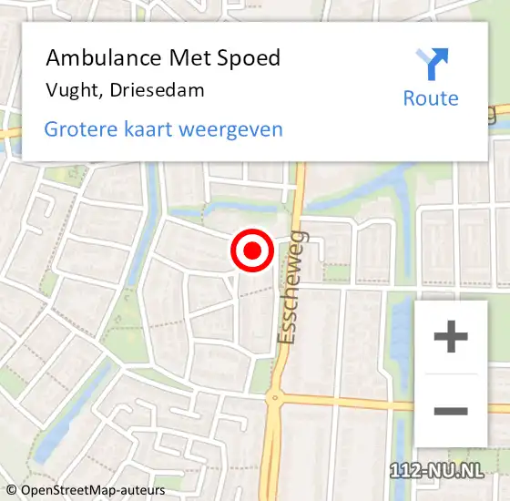 Locatie op kaart van de 112 melding: Ambulance Met Spoed Naar Vught, Driesedam op 31 mei 2017 21:34