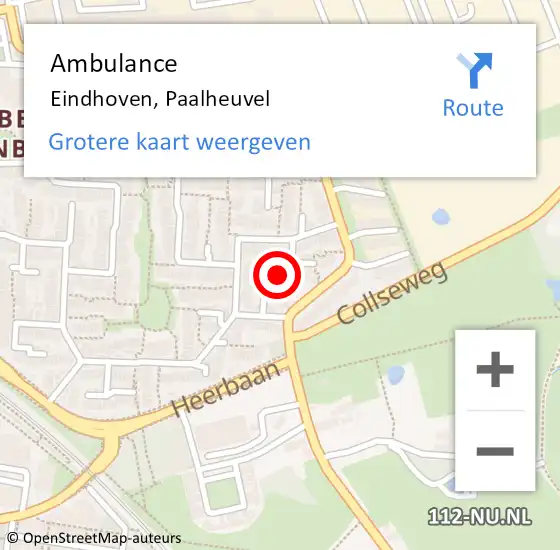 Locatie op kaart van de 112 melding: Ambulance Eindhoven, Paalheuvel op 31 mei 2017 23:02