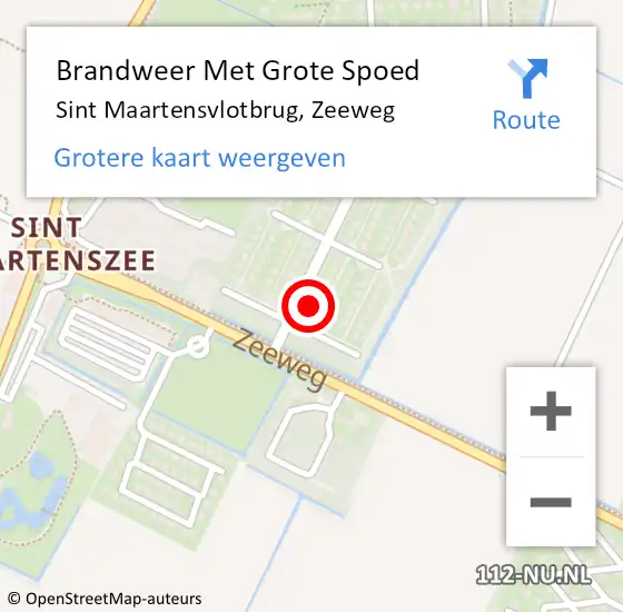 Locatie op kaart van de 112 melding: Brandweer Met Grote Spoed Naar Sint Maartensvlotbrug, Zeeweg op 1 juni 2017 01:41