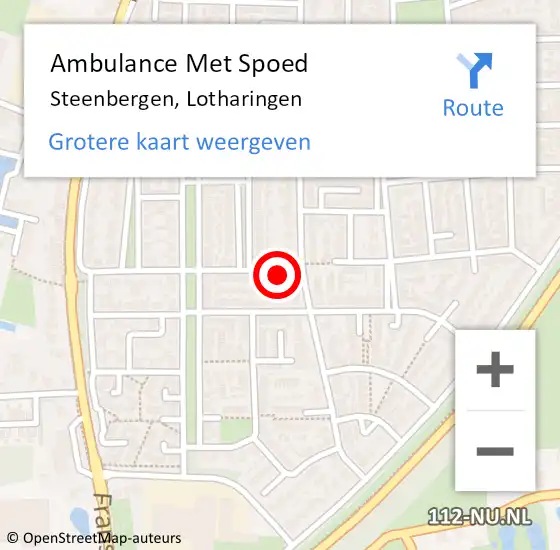 Locatie op kaart van de 112 melding: Ambulance Met Spoed Naar Steenbergen, Lotharingen op 1 juni 2017 02:41