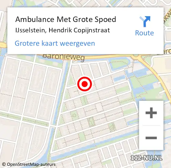 Locatie op kaart van de 112 melding: Ambulance Met Grote Spoed Naar IJsselstein, Hendrik Copijnstraat op 1 juni 2017 03:48