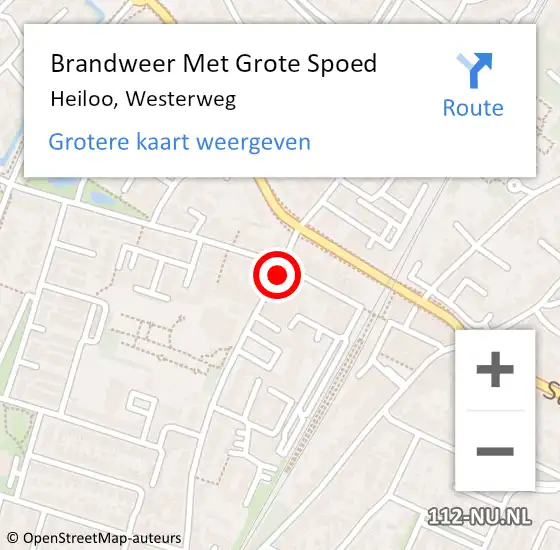 Locatie op kaart van de 112 melding: Brandweer Met Grote Spoed Naar Heiloo, Westerweg op 1 juni 2017 08:10