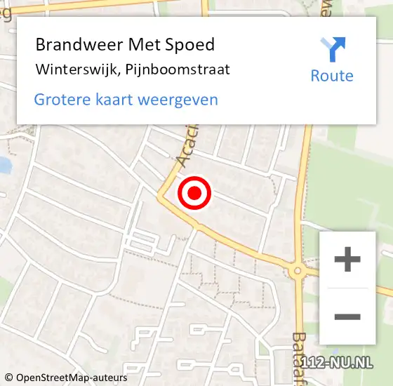 Locatie op kaart van de 112 melding: Brandweer Met Spoed Naar Winterswijk, Pijnboomstraat op 1 juni 2017 08:43