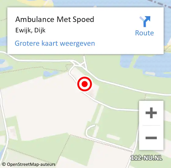 Locatie op kaart van de 112 melding: Ambulance Met Spoed Naar Ewijk, Dijk op 1 juni 2017 08:54