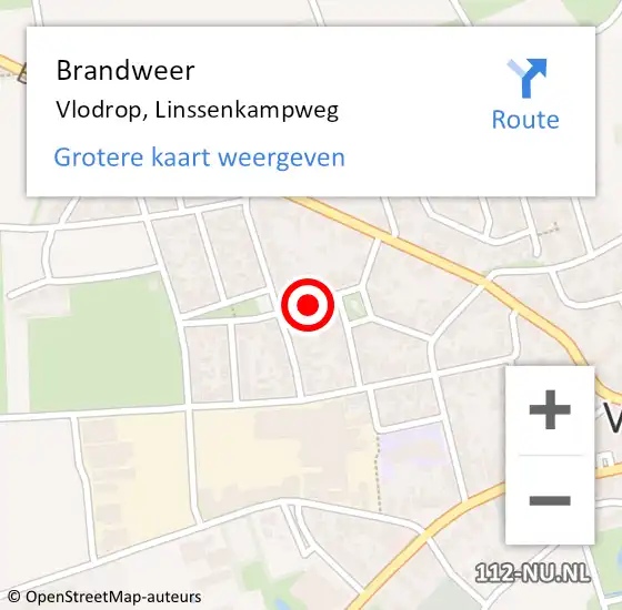 Locatie op kaart van de 112 melding: Brandweer Vlodrop, Linssenkampweg op 1 juni 2017 08:56