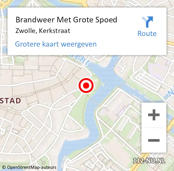 Locatie op kaart van de 112 melding: Brandweer Met Grote Spoed Naar Zwolle, Kerkstraat op 1 juni 2017 10:44