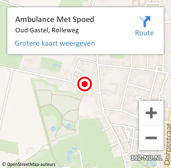 Locatie op kaart van de 112 melding: Ambulance Met Spoed Naar Oud Gastel, Rolleweg op 1 juni 2017 11:41