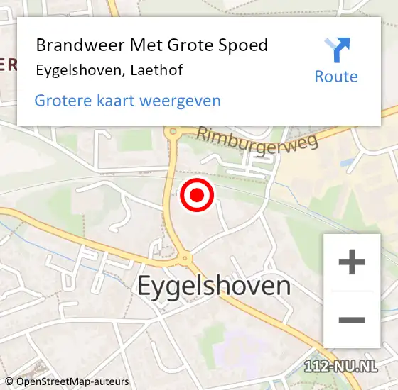 Locatie op kaart van de 112 melding: Brandweer Met Grote Spoed Naar Eygelshoven, Laethof op 1 juni 2017 11:56