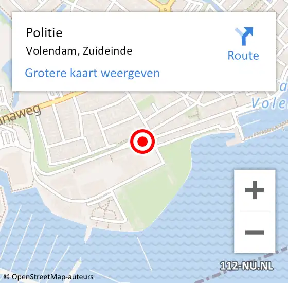 Locatie op kaart van de 112 melding: Politie Volendam, Zuideinde op 1 juni 2017 12:01