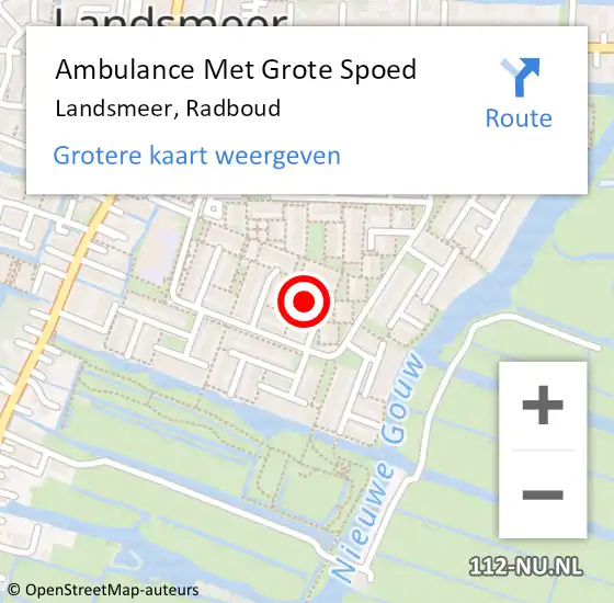 Locatie op kaart van de 112 melding: Ambulance Met Grote Spoed Naar Landsmeer, Radboud op 1 juni 2017 12:18