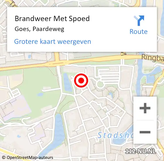 Locatie op kaart van de 112 melding: Brandweer Met Spoed Naar Goes, Paardeweg op 1 juni 2017 13:05