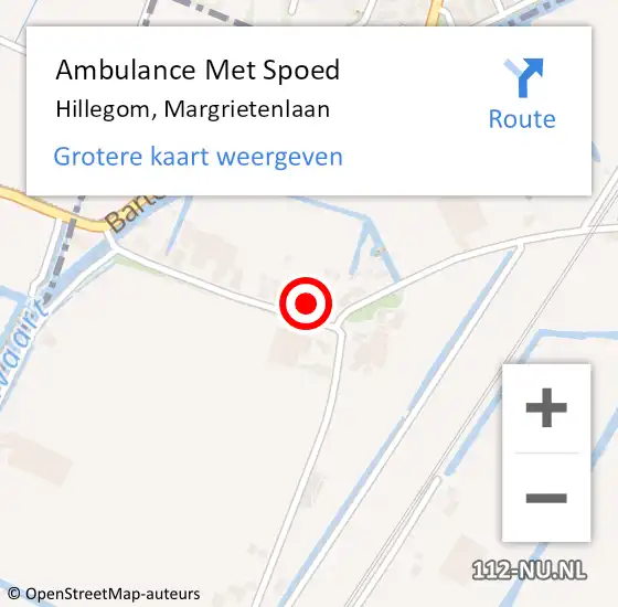 Locatie op kaart van de 112 melding: Ambulance Met Spoed Naar Hillegom, Margrietenlaan op 1 juni 2017 13:17