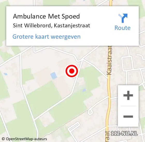 Locatie op kaart van de 112 melding: Ambulance Met Spoed Naar Sint Willebrord, Kastanjestraat op 1 juni 2017 13:51