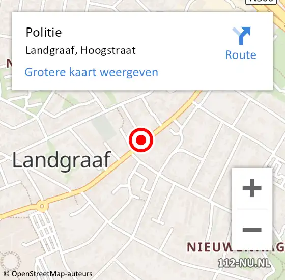Locatie op kaart van de 112 melding: Politie Landgraaf, Hoogstraat op 1 juni 2017 14:14
