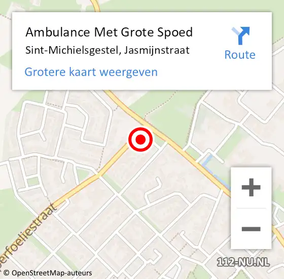 Locatie op kaart van de 112 melding: Ambulance Met Grote Spoed Naar Sint-Michielsgestel, Jasmijnstraat op 1 juni 2017 14:25