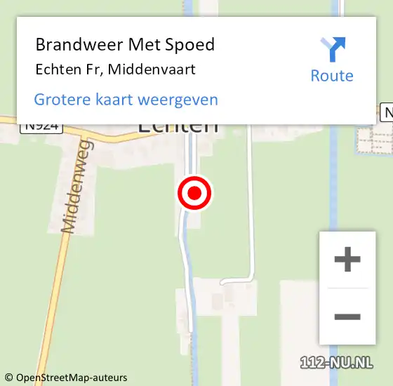 Locatie op kaart van de 112 melding: Brandweer Met Spoed Naar Echten Fr, Middenvaart op 22 januari 2014 12:48