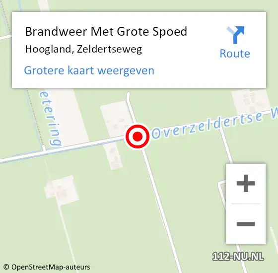 Locatie op kaart van de 112 melding: Brandweer Met Grote Spoed Naar Hoogland, Zeldertseweg op 1 juni 2017 15:27