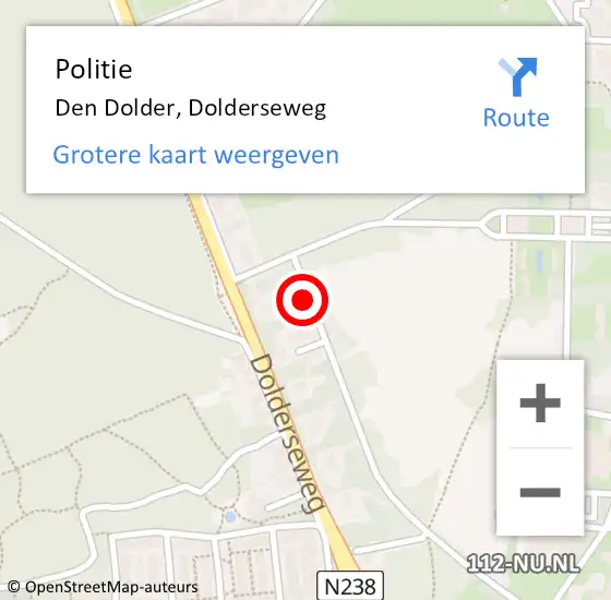 Locatie op kaart van de 112 melding: Politie Den Dolder, Dolderseweg op 1 juni 2017 15:39