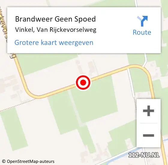 Locatie op kaart van de 112 melding: Brandweer Geen Spoed Naar Vinkel, Van Rijckevorselweg op 1 juni 2017 16:33