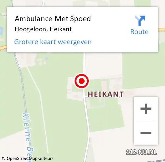 Locatie op kaart van de 112 melding: Ambulance Met Spoed Naar Hoogeloon, Heikant op 1 juni 2017 17:18